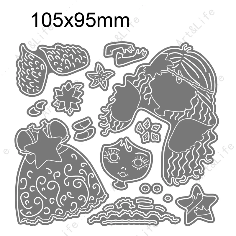 Горячая новинка металлические трафареты для вырезания милой девушки милого
