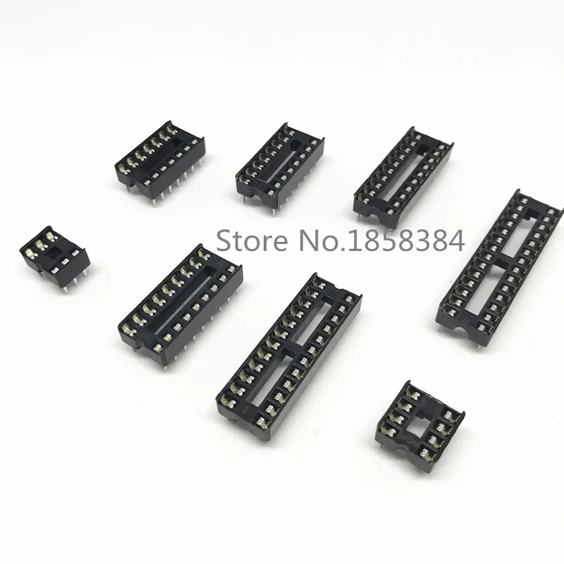20 шт. IC seat 6 8 14 16 24 28 32 40 pin 2 54 мм PIN Pitch MCU socket chip base ic sockets slot|Соединители| |