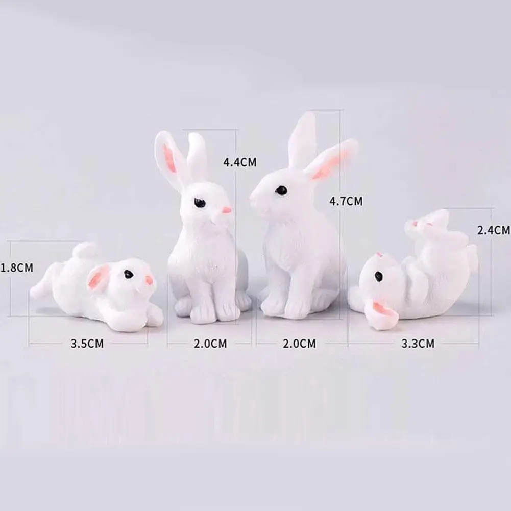

1Pcs Cute Mini Resin Rabbit Animal Model Craft Gift Miniature Garden Bonsai Easter Ornament Supplies Q4Z5 Decor Decoration J7O2