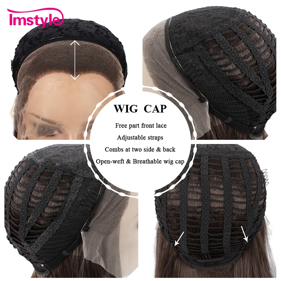 Коричневые парики Imstyle парик из синтетического кружева спереди волнистые
