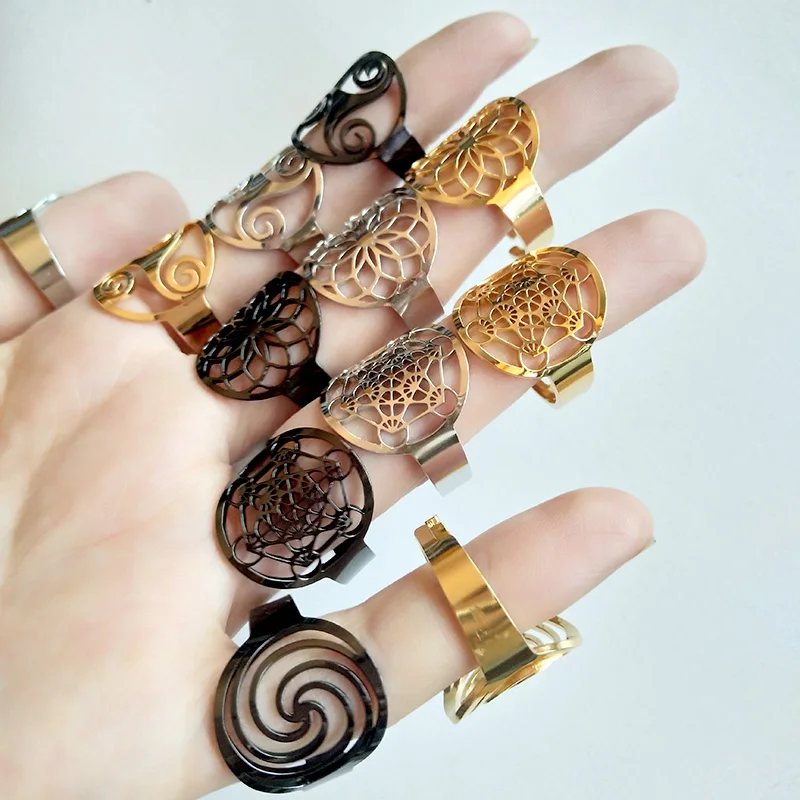 Викинг один символ норсе Runic 316L нержавеющая сталь Мужская Личность палец кольцо