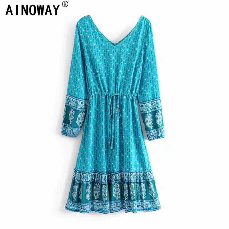 Винтажное шикарное женское пляжное платье миди с цветочным принтом и рукавом