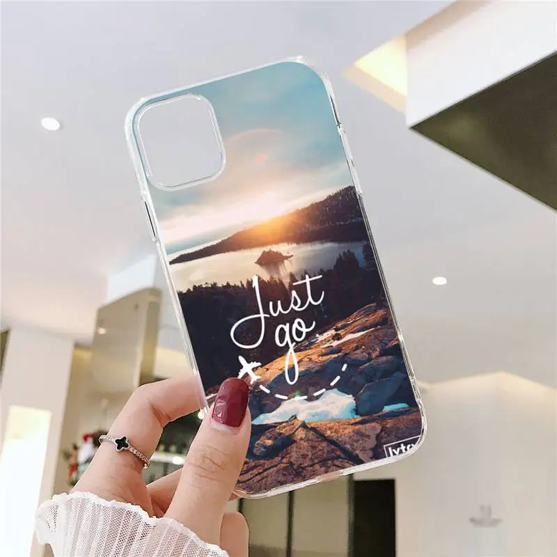 

Travel mountain road Phone Case Transparent soft For iphone 5 5s 5c se 6 6s 7 8 11 12 plus mini x xs xr pro max