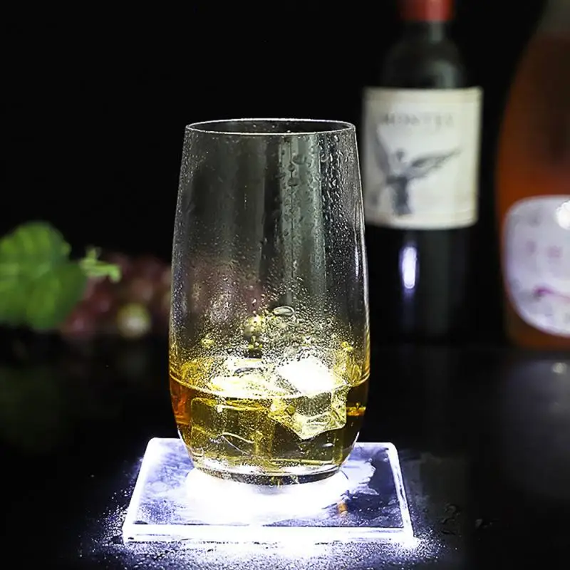 Акриловый Кристальный ультра тонкий светодиодный светильник Coaster Flash Cup Mat Bar