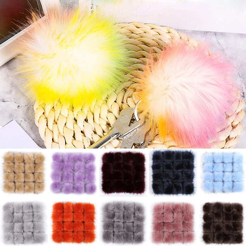 1 шт. 8 см Имитация меха лисы помпона для женских шапок поддельный волосный шар помпон DIY вязаная шапка ручной работы аксессуары.