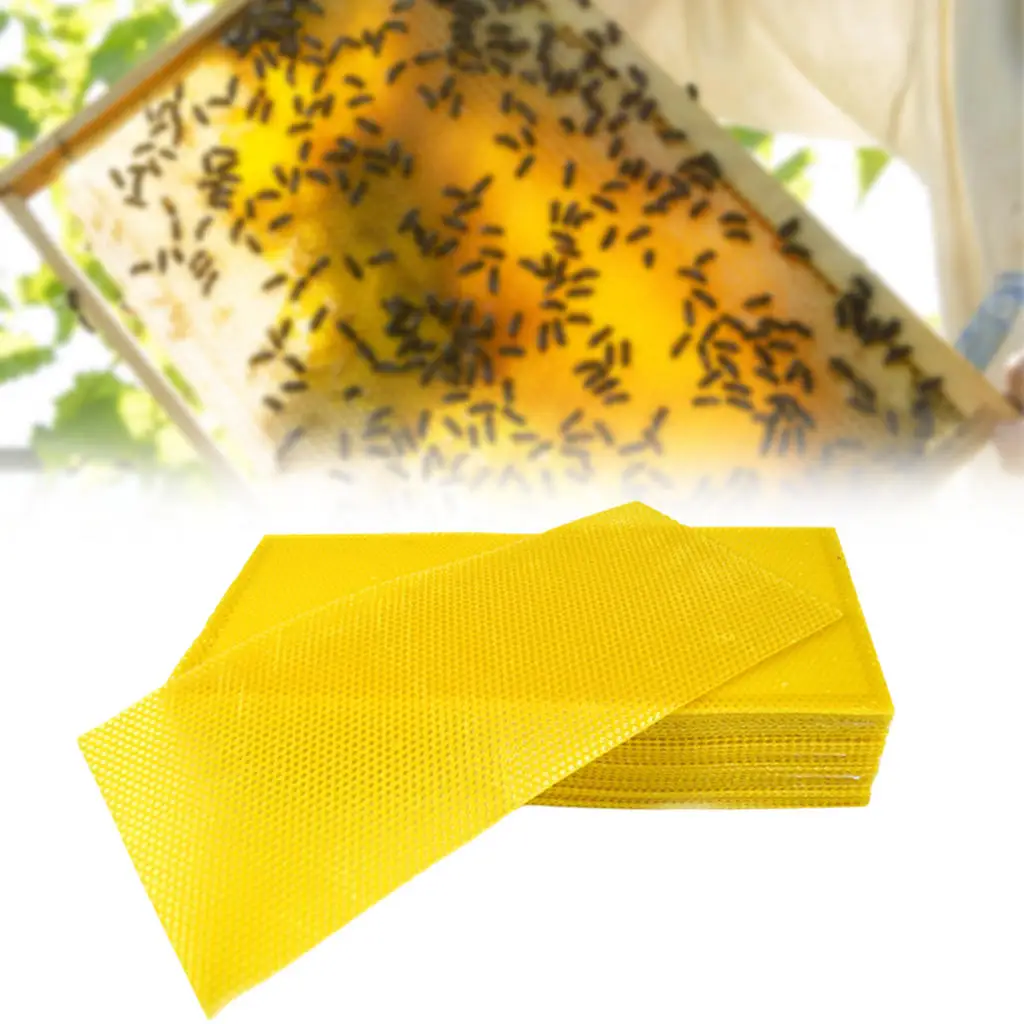 

30Pcs Beeswax Sheets Natural Honeycomb Bee Wax Foundation Sheets for Hives Candle Making