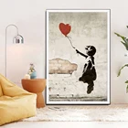 Бэнкси девушка с воздушным шаром настенное Искусство Холст плакат и печать холст живопись Офис Гостиная домашнее интерьерное украшение живопись
