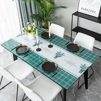 printed pvc plastic tablecloth waterproof oilproof table mat wear resistant dining table cloth customize party table deco cover