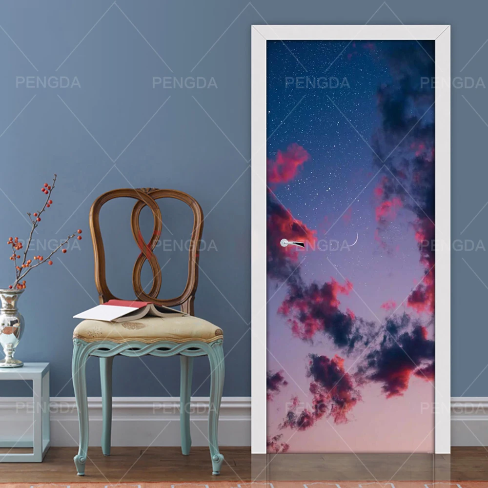 Самоклеящиеся украшения для дома звездное небо луна вечерний светящийся плакат