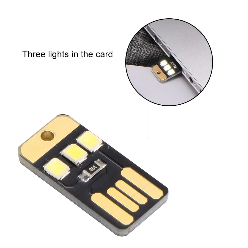 5pcs/lot Mini Pocket Card USB Power LED Keychain Night Light 0.2W Bulb Book For Laptop PC Powerbank Lamp | Освещение