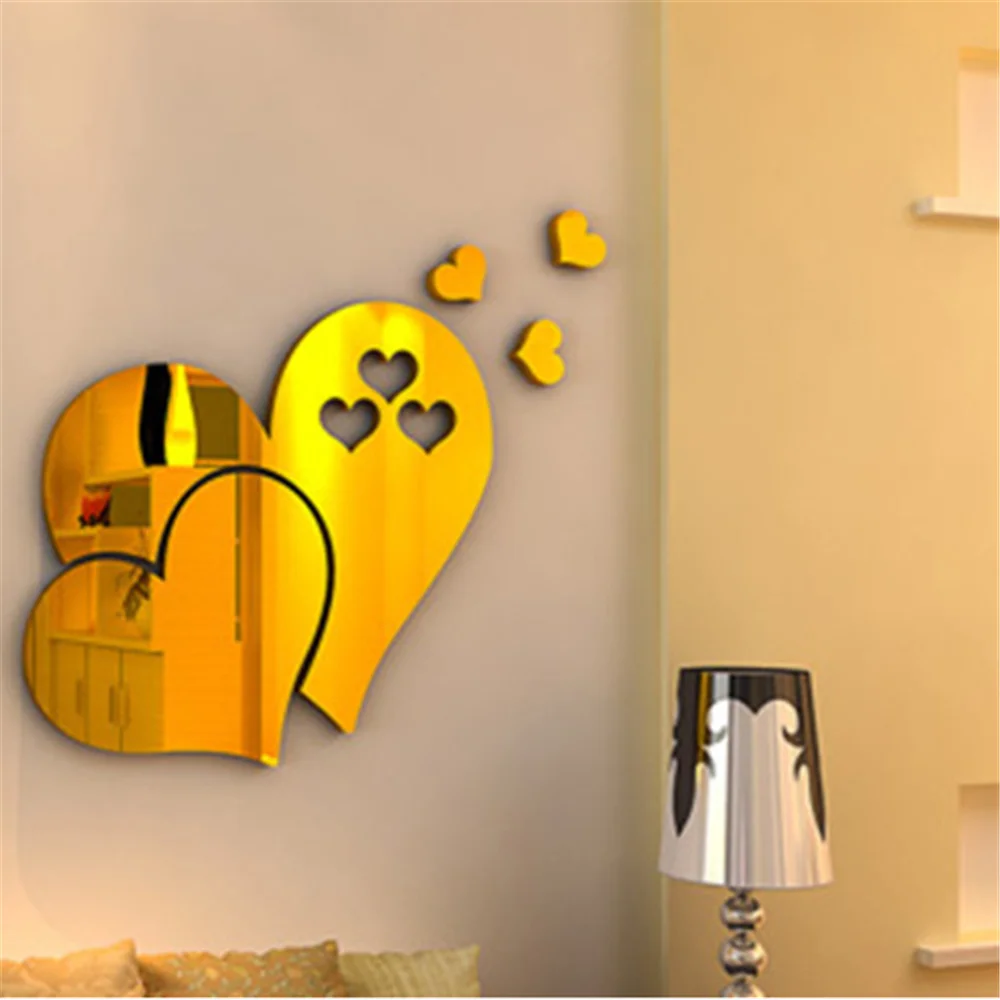 

Stereoscopic Heart-shaped Combination Wall Decal Sticker Cute Diy Home Art Mural Decoration Living Room Bedroom Decor