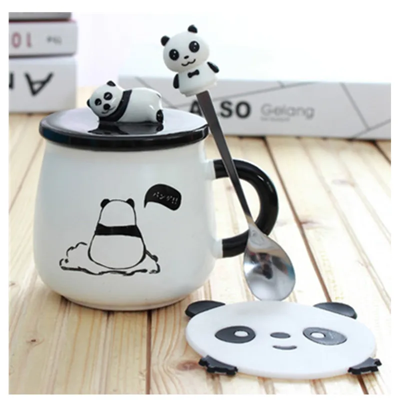 Кружка Керамическая Ins в виде милой панды 500 мл|cup with cover|cup withtea cup |