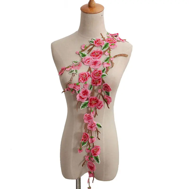 Воротник с цветочным рисунком сливы нашивка вышивка искусственный бюст для