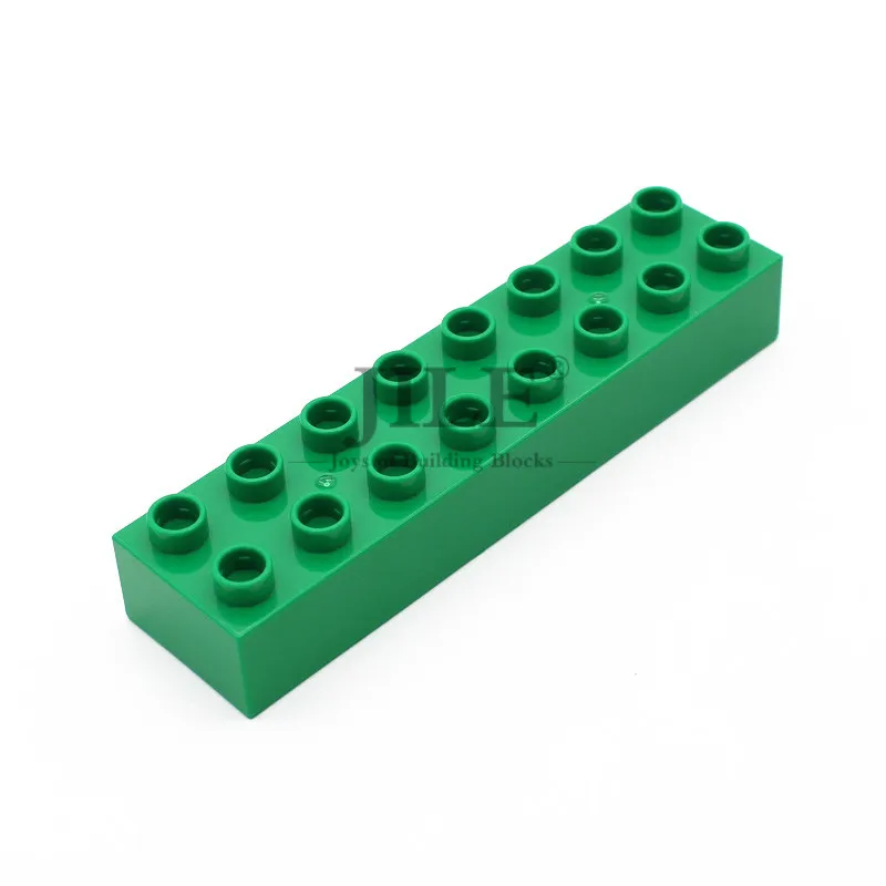 Зеленый Большие строительные блоки, кирпичи, Duploed Brick 2x8 4199, крупные частицы, сделай сам, креативные, совместимые со сборками, научно-технические игрушки - Цвет: Зеленый