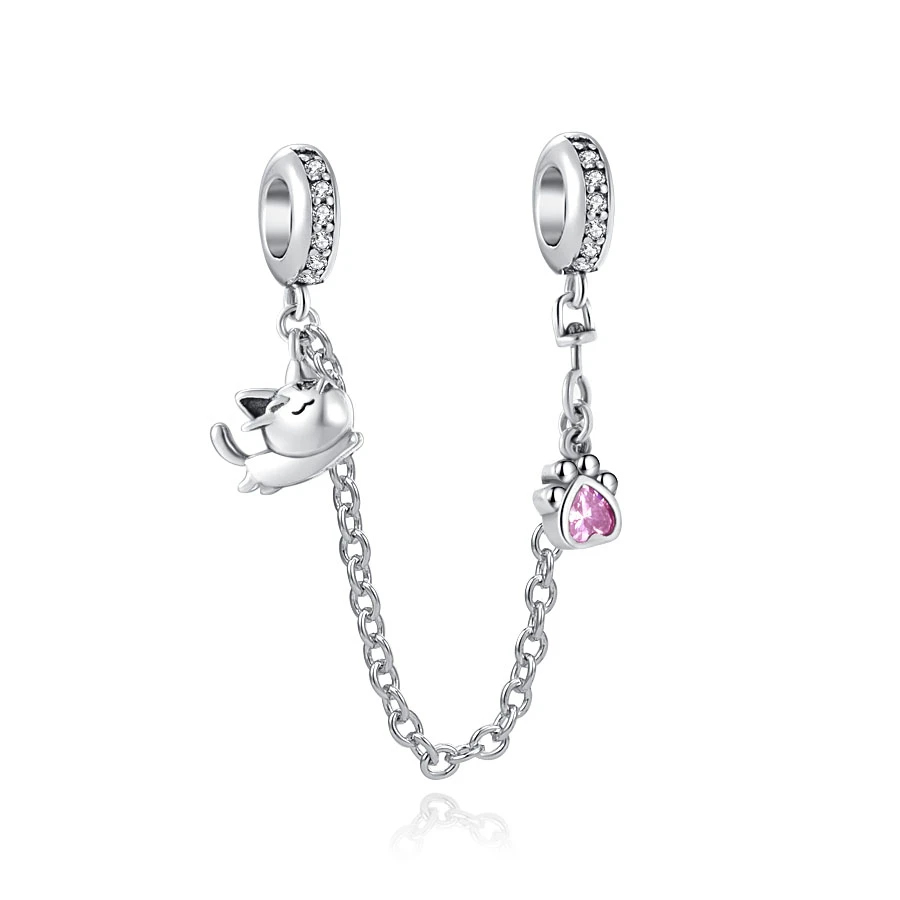 Цепочка женская из серебра 925 пробы с подвесками-шармами |