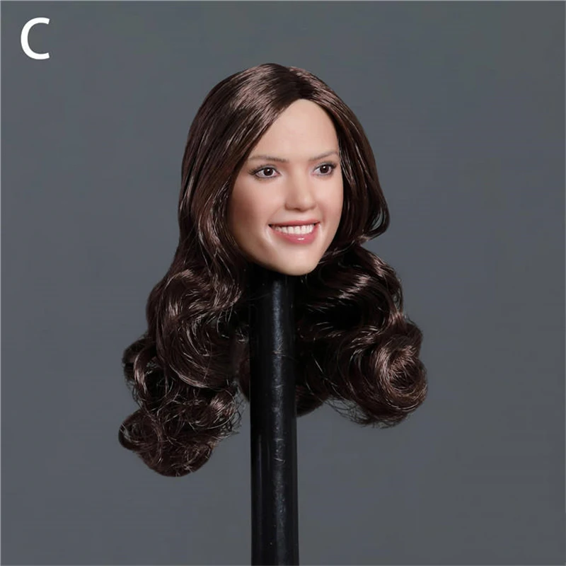 

In Stock GACTOYS GC035C 1/6 Scale Smiling Beautiful Girl Head Sculpture Carving Model Fit 12" Female Action Figure Body