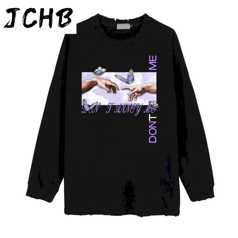 

2021 Harajuku Genesis Printed Sweatshirt Women Hip Hop Long Sleeve Hooded Pullovers Unisex Loose Oil Painting Tops Women Streetw