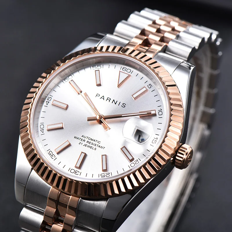Часы наручные Parnis Мужские автоматические 39 5 мм с календарем коробкой | Наручные