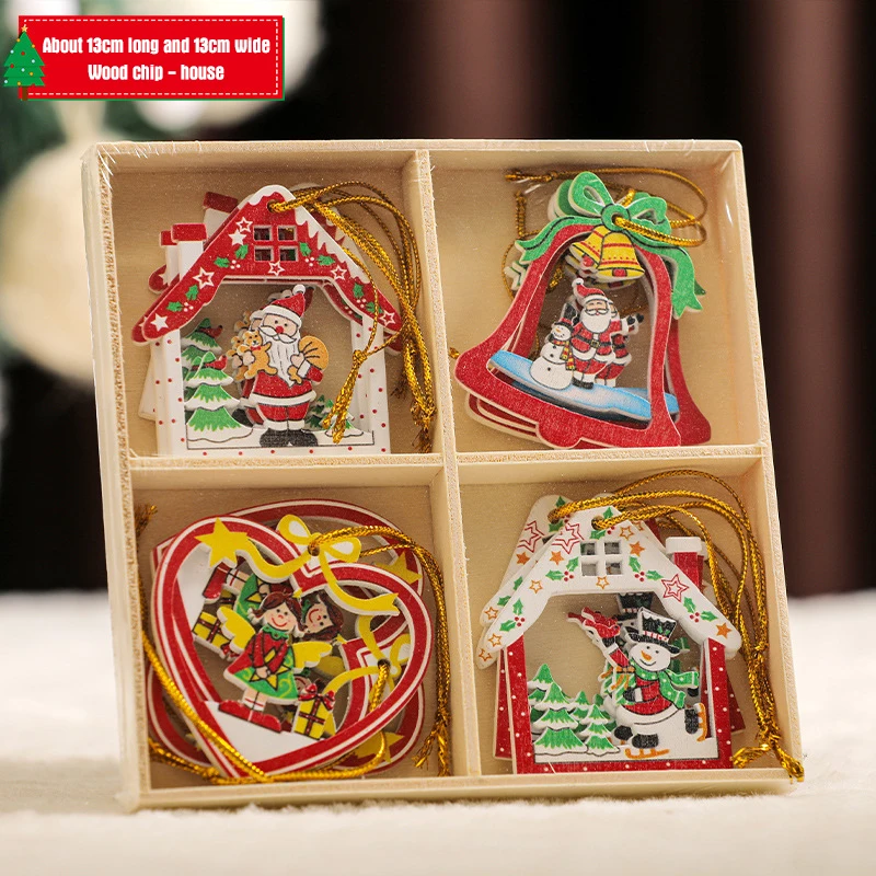 

12 шт., деревянные подвески в виде снежинок