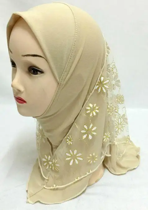 Детские аксессуары для девочек хиджаб мусульманские Арабские исламские шапки