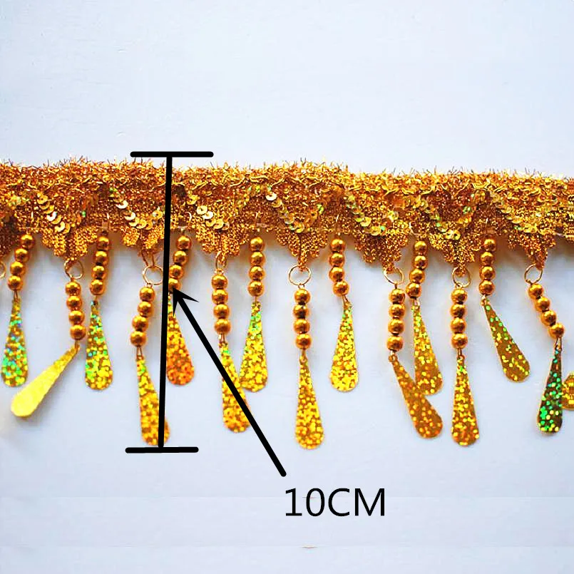 Золотые бусины бахрома кружева отделка блестки макраме лента кружевная плетеная