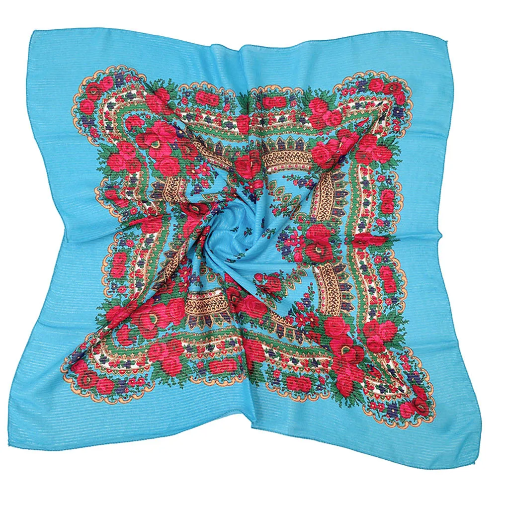 Этнический стиль большой хиджаб шарф для женщин мусульманский цветочный принт