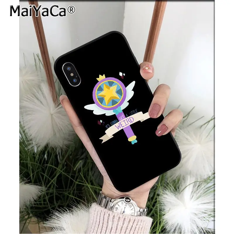 A8 MaiYaCa STAR VS THE Force OF EVIL мягкий, силиконовый, из ТПУ черный чехол для iPhone X XS MAX 6 6S 7 7plus 8 8Plus 5 5S XR - Цвет: A8
