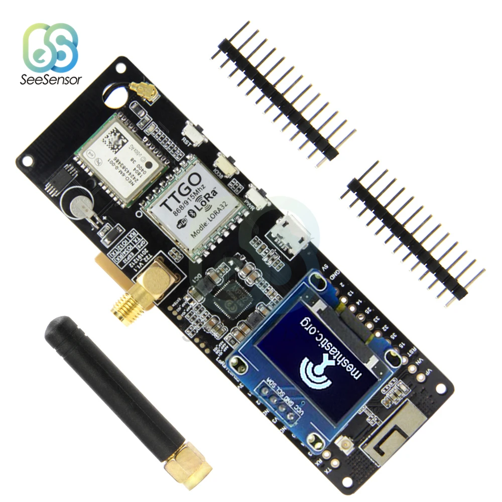 Для TTGO Meshtastic T Beam V1.1 ESP32 433/868/915/923Mhz WiFi Bluetooth GPS NEO 6M SMA 18650 Держатель батареи с