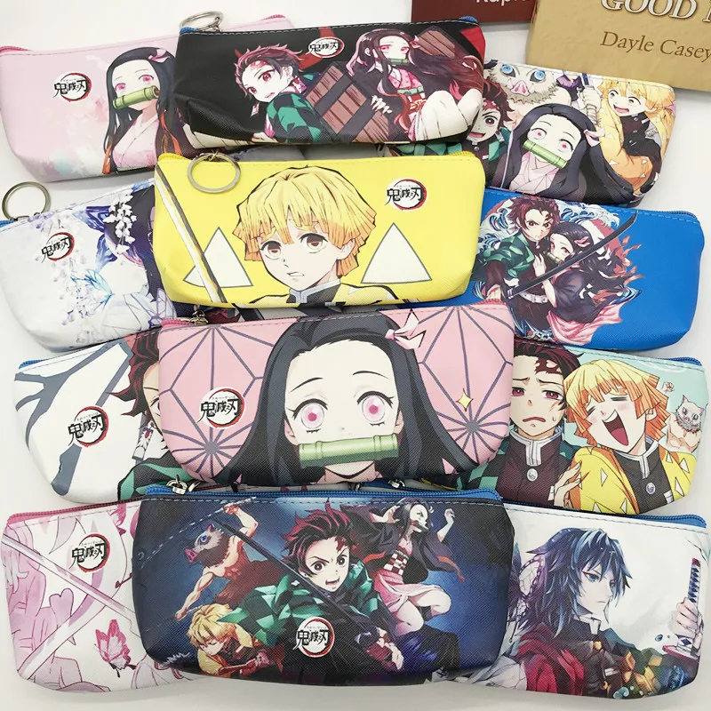 

1pcs Anime Demon Slayer: Kimetsu No Yaiba Kamado Pen Bag PU Stationery Case Cute Student Creative Pencil Toys Case Randomly Sent