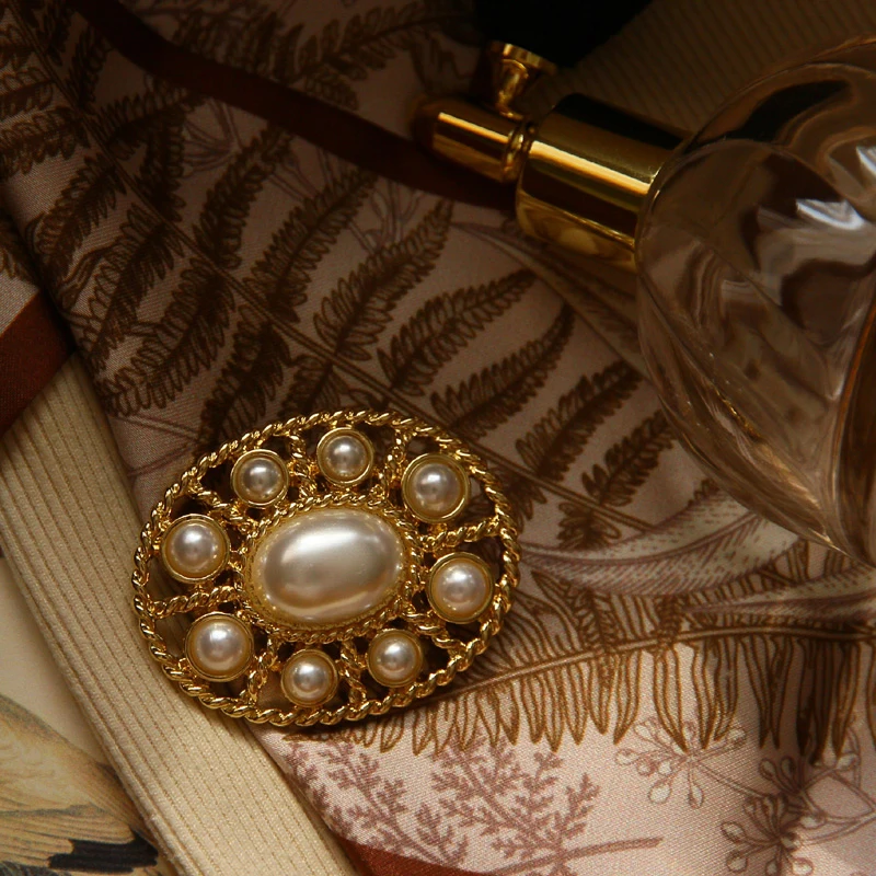 Edwardian благородный тон Античная овальная Жемчужная Брошь для женщин джентльмена