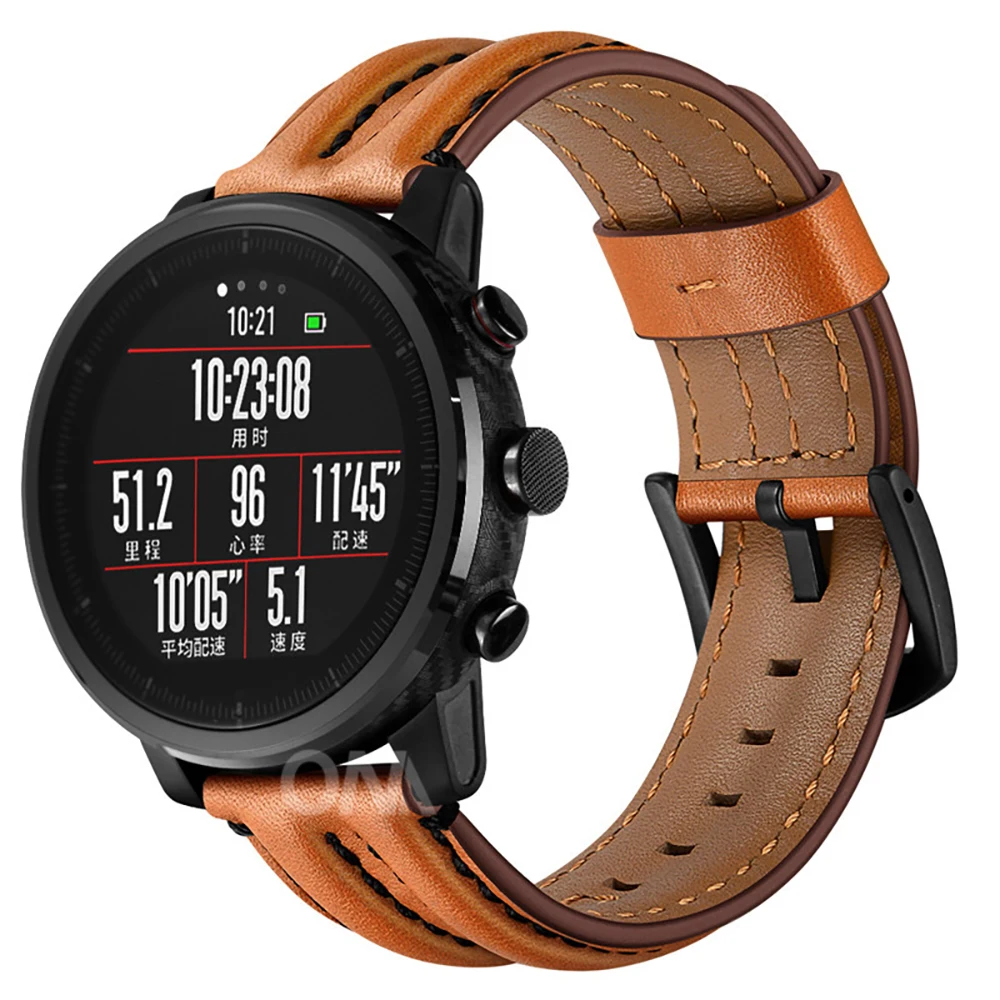 Модные часы из натуральной кожи ремешок для Xiaomi AMAZFIT Stratos спортивные 1 2 2S сменный