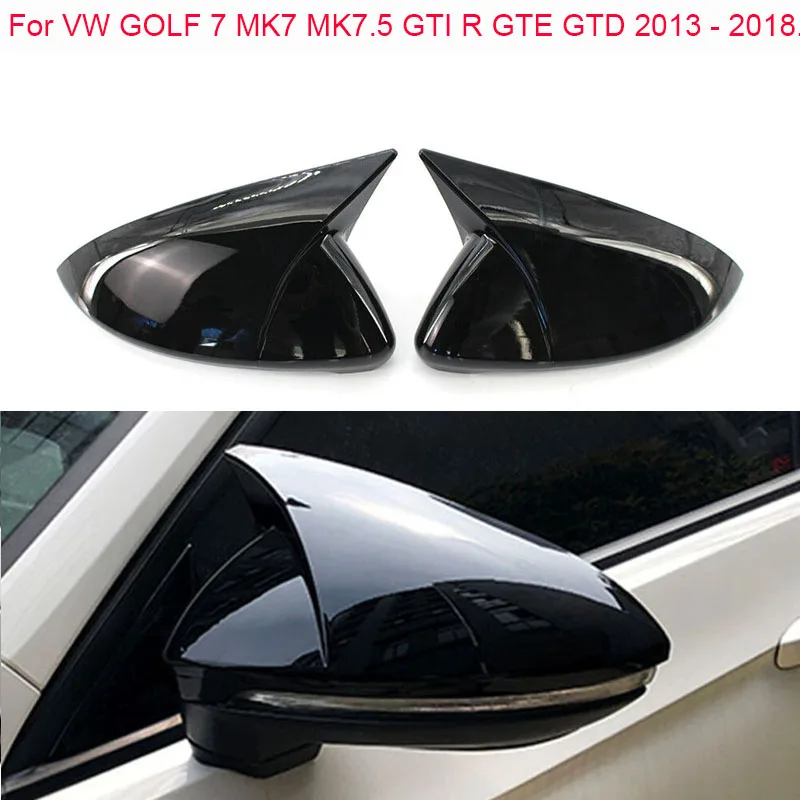 

MK7 MK7.5 for VW GOLF 7 MK7 MK7.5 GTI R GTE GTD 2013 - 2018 Touran Glossy BLACK Side Rearview Mirror Cap Replacement Cover Trim
