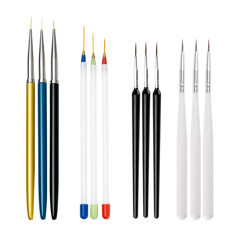 Ladymisty 3 шт./компл. металлические украшения для ногтей Живопись из линий ручка