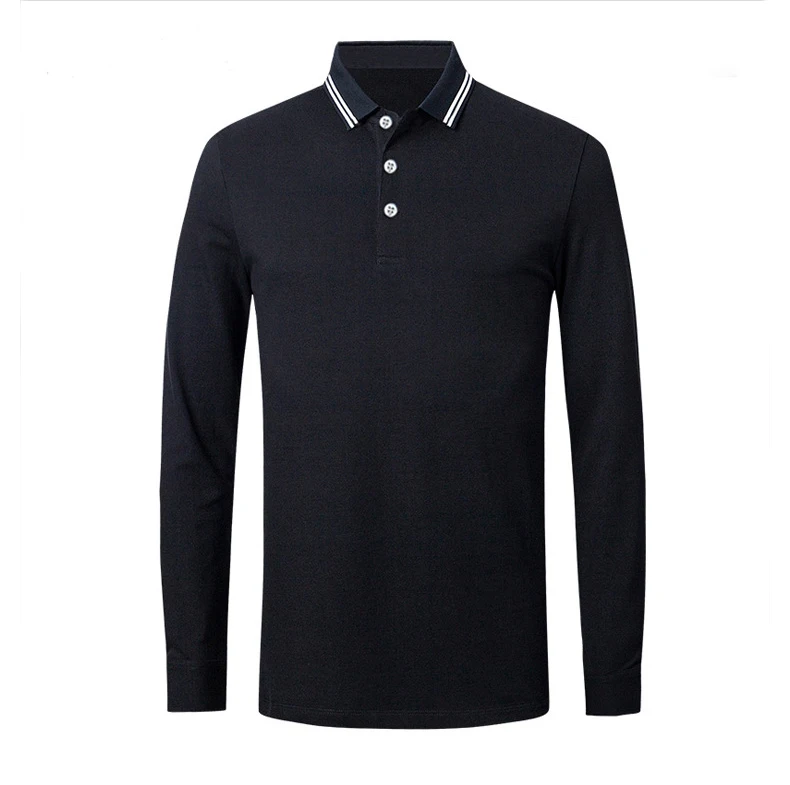 

Japanese Korean New Adult Man Long Sleeve POLO Shirts Autumn Winter Base Shirt Business Work Casual Tops High Quality Garment