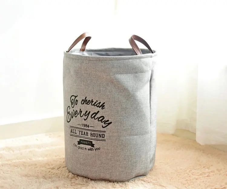 Складная корзина для белья из хлопка и льна большая хранения вещей органайзер