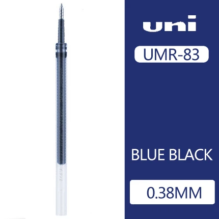 Blue Black 0,38 мм 12 шт./лот Япония Uni гелевые заправки UMR-83(костюм для UMN-138) черный/синий/красный/темно-синий Пишущие принадлежности - Цвет: Blue Black