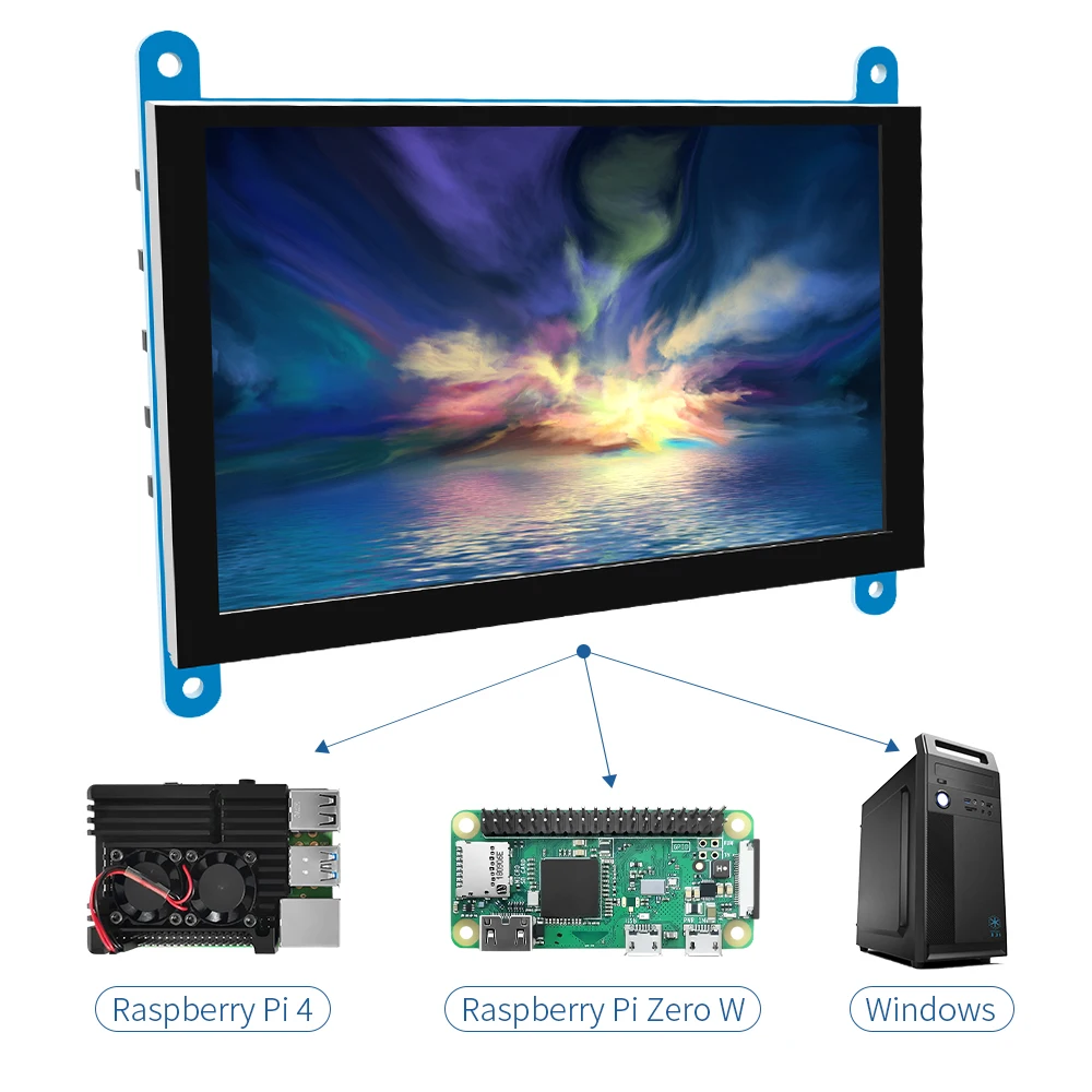5-дюймовый ЖК-дисплей AIDA64 емкостный сенсорный модуль HDMI 800x480 для Raspberry Pi 3 Pi4 ПК