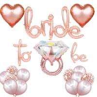 bride to be balloon rose gold theme monogram balloon set valentines day wedding wedding room layout aluminum balloon