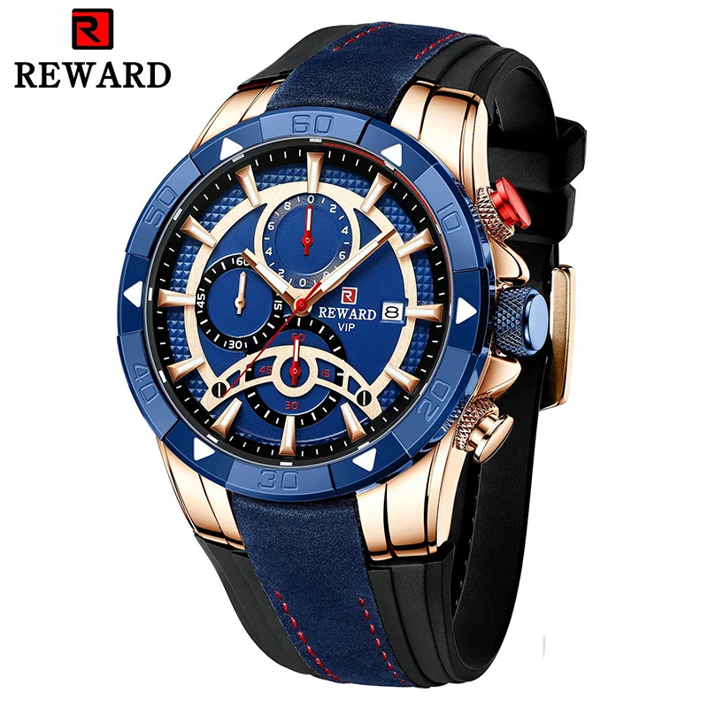 

Часы-хронограф Мужские Аналоговые, брендовые Роскошные водонепроницаемые кварцевые наручные, с хронографом