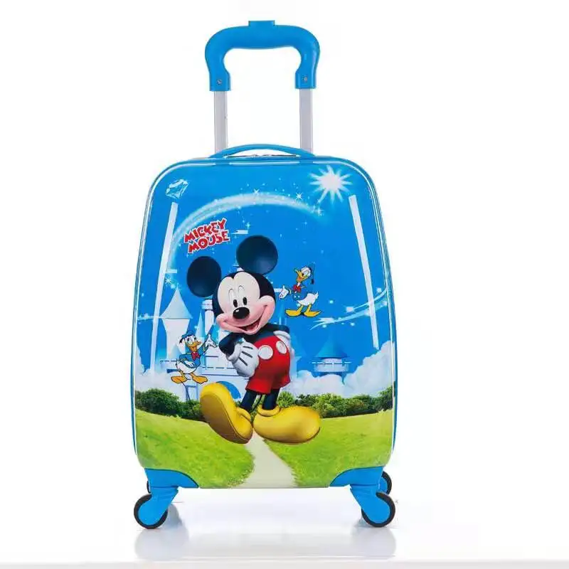 Children Suitcase Children's Cartoon Suitcase Child Trolley Case Luggage Kids Schoolbags Travel Suitcase with Wheels 3D 18inch Case Kid's Toys Box - Цвет: Children Suitcase