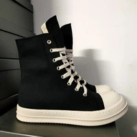rick black thick bottom increase dark owens mens canvas shoes casual short boots female board shoes retro dissol shoe