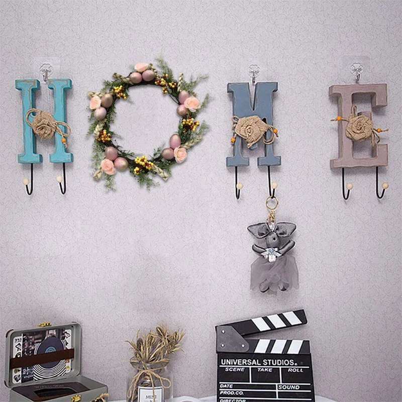 

21.6 Inch Iron Ring Rose Wreath Spring Easter Egg Wreath With Artificial Egg A9LB