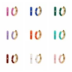 Aide 925 Стерлинговое Серебро Золото красочные серьги-кольца, покрытые эмалью для женщин прозрачный Циркон Для Пирсинга Ушей, Ohrringe, серьги, ювелирное изделие