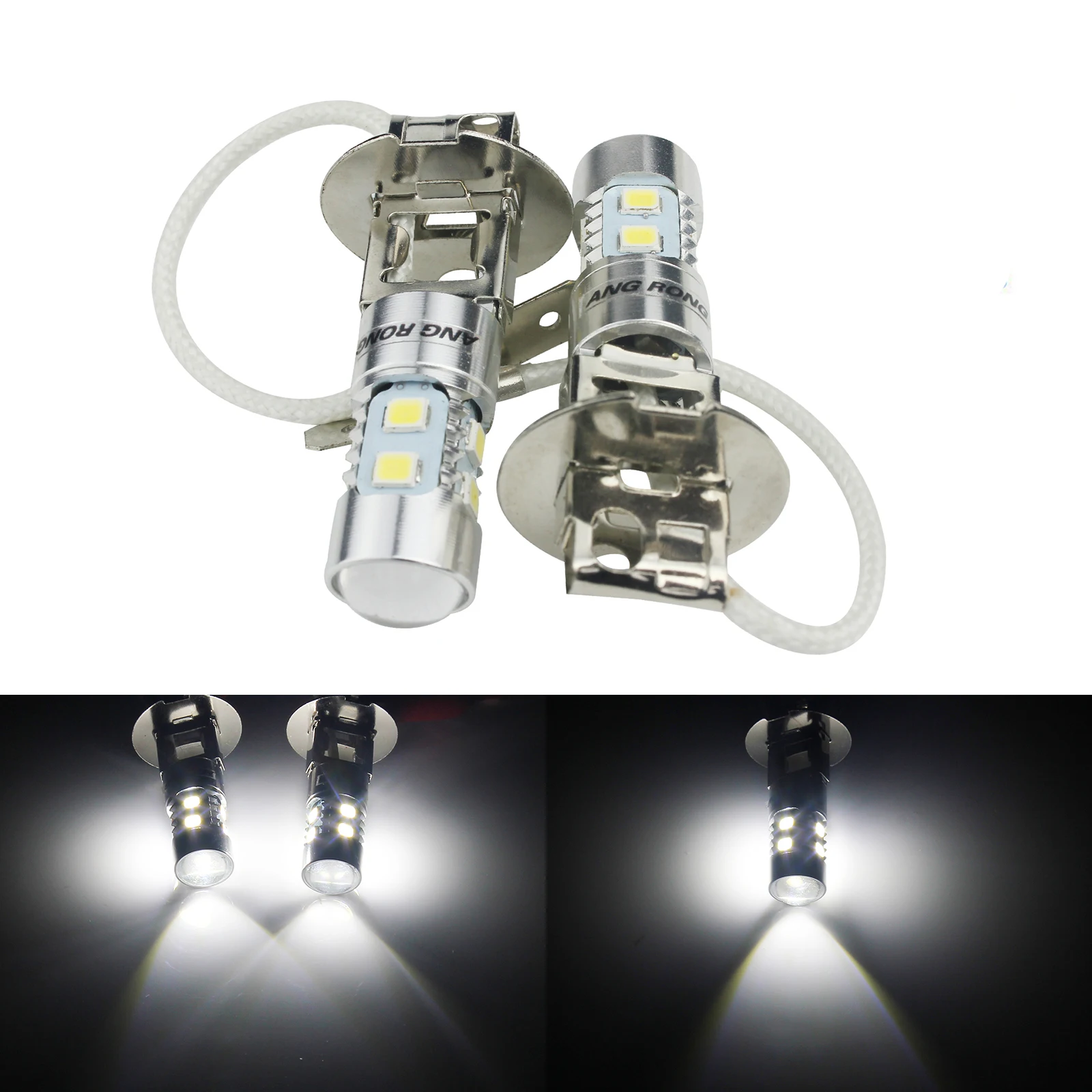 ANGRONG 2x H3 453 лампа 10 SMD светодиодный проектор головки дневные ходовые