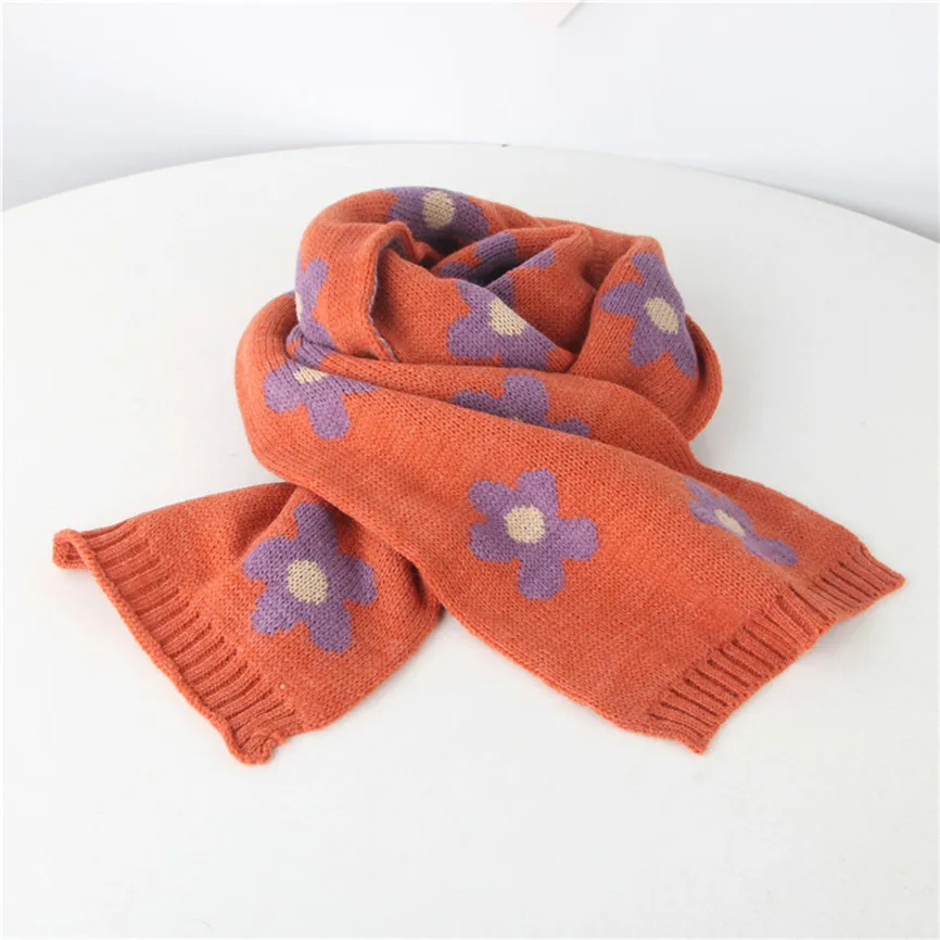 Модный детский вязаный шарф для мальчиков и девочек утепленный зимний шарф-шаль