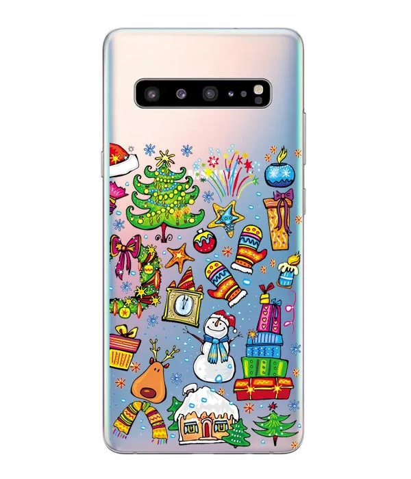 TPU Мультяшный Рождественский чехол для samsung Galaxy S10 Lite S10 Plus, мягкий чехол для телефона с Санта Клаусом для samsung S6 S7 Edge S8 S9 Plus, чехол - Color: TPU