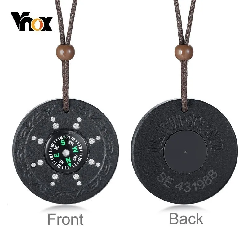 Квантовые ожерелья Vnox Compass для мужчин научная скалярная энергия защита от