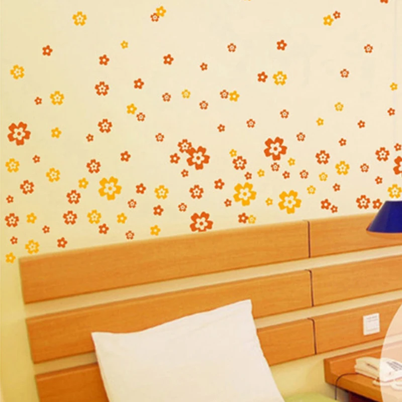 

Removable PVC Wall Sticker 108pcs Flowers DIY Removable Wall Sticker Decal Home Bedroom Living/Wedding Room Kids Children Girls