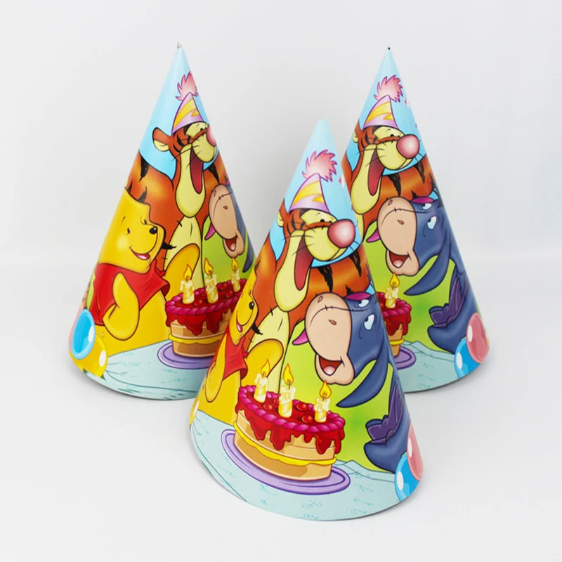 6 шт. колпачки Винни медведя посуда с днем рождения товары для праздника