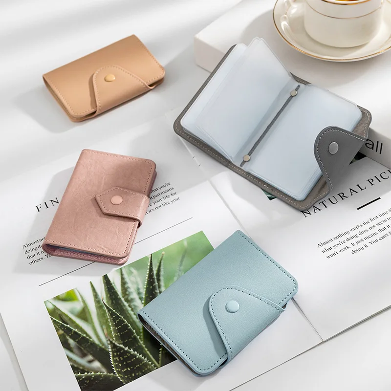 

20 Bits Men Women ID Bank Credit Card Holder Purse Function Card Case Business Card Bag Wallet PU Leather Card Wallet